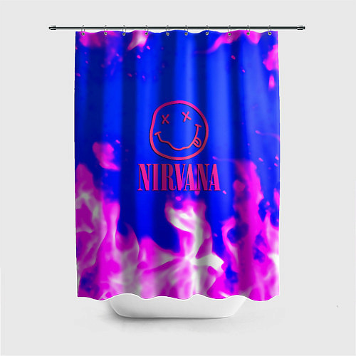 Шторка для ванной Nirvana neon flame / 3D-принт – фото 1