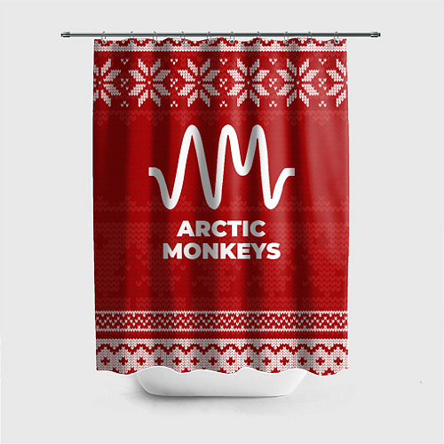 Шторка для ванной Новогодний Arctic Monkeys / 3D-принт – фото 1