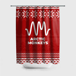 Шторка для душа Новогодний Arctic Monkeys, цвет: 3D-принт