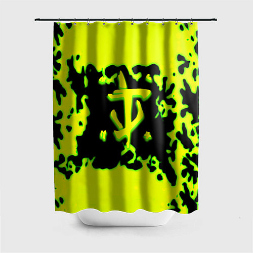 Шторка для ванной Doom кислотное лого краски / 3D-принт – фото 1