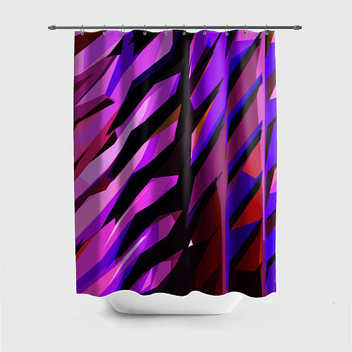 Шторка для ванной Фиолетово -чёрная абстракция / 3D-принт – фото 1