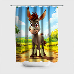 Шторка для ванной Ослик