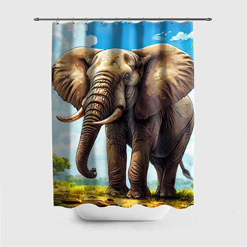 Шторка для ванной Огромный слон / 3D-принт – фото 1