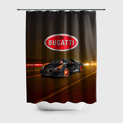 Шторка для душа Bugatti on the night route, цвет: 3D-принт