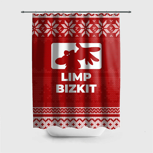 Шторка для ванной Новогодний Limp Bizkit / 3D-принт – фото 1