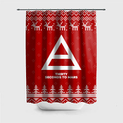 Шторка для ванной Новогодний Thirty Seconds to Mars с оленями