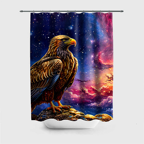 Шторка для ванной Орел на фоне космоса / 3D-принт – фото 1