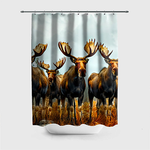 Шторка для ванной Лоси / 3D-принт – фото 1