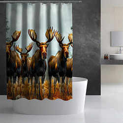 Шторка для душа Лоси, цвет: 3D-принт — фото 2