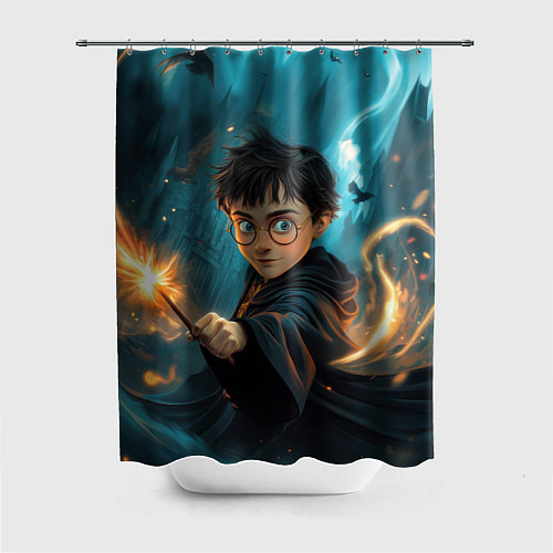 Шторка для ванной Гарри Поттер волшебник / 3D-принт – фото 1