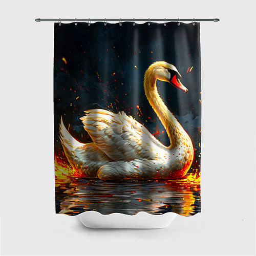 Шторка для ванной Лебедь в огне / 3D-принт – фото 1