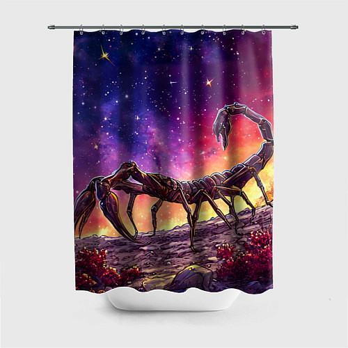 Шторка для ванной Скорпион в космосе / 3D-принт – фото 1
