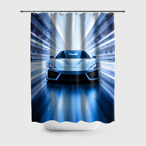 Шторка для ванной Спорткар на скорости / 3D-принт – фото 1