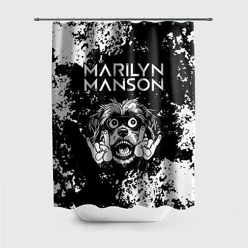 Шторка для ванной Marilyn Manson рок пес / 3D-принт – фото 1