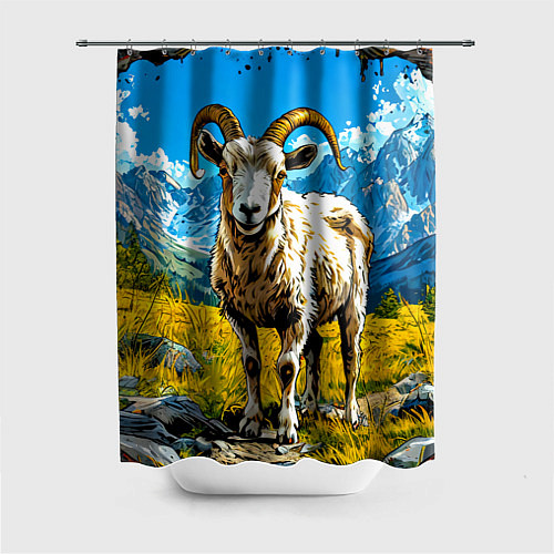 Шторка для ванной Горный козел / 3D-принт – фото 1