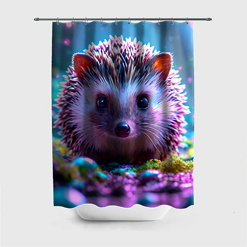 Шторка для ванной Ёжики в сказаочном лесу / 3D-принт – фото 1