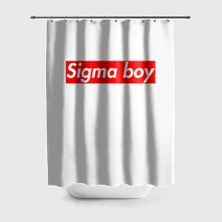 Шторка для ванной A real sigma boy merch meme надпись из песни в тик