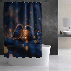 Шторка для душа Милые влюбленные совушки, цвет: 3D-принт — фото 2