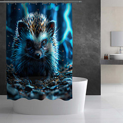 Шторка для душа Ежик в разрядах молний, цвет: 3D-принт — фото 2