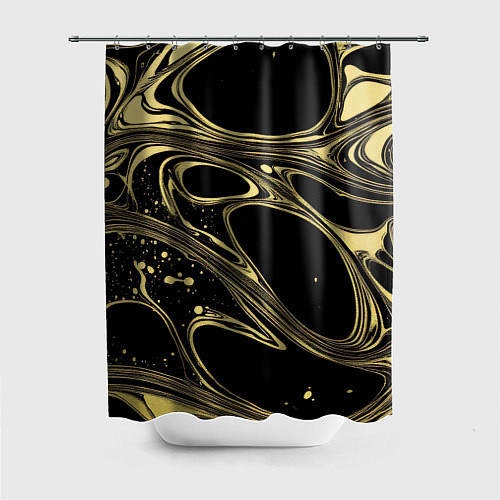 Шторка для ванной Разводы в виде кругов и линий - текстура / 3D-принт – фото 1