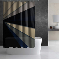Шторка для душа Фрактальные линии - темный, цвет: 3D-принт — фото 2