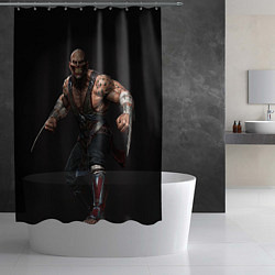 Шторка для душа Mortal kombat - baraka, цвет: 3D-принт — фото 2