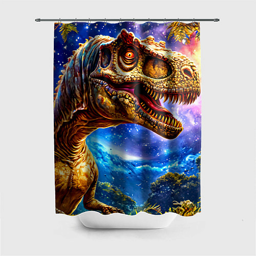 Шторка для ванной Тираннозаври звездная ночь / 3D-принт – фото 1