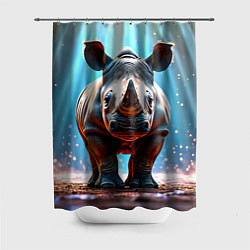 Шторка для ванной Носорог в лучах