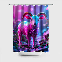 Шторка для ванной Козлик в розовом