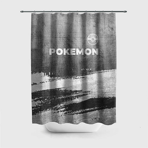 Шторка для ванной Pokemon - grey gradient посередине / 3D-принт – фото 1