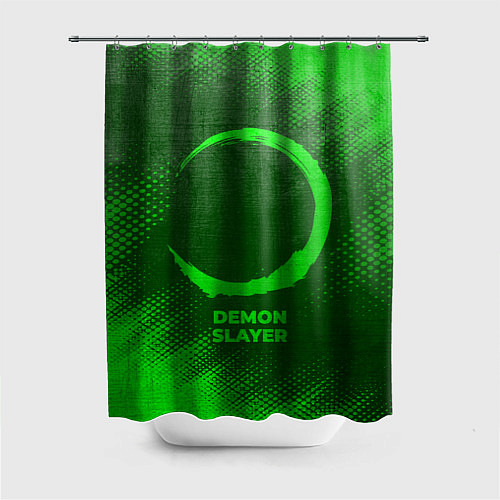 Шторка для ванной Demon Slayer - green gradient / 3D-принт – фото 1