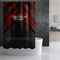 Шторка для душа Kingdom Come Deliverance 2 лого на текстуре, цвет: 3D-принт — фото 2