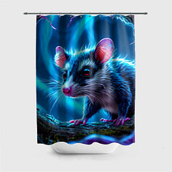 Шторка для ванной Опоссум в синей туманности