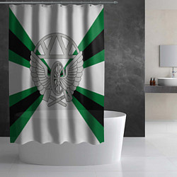 Шторка для душа Железнодорожные войска, цвет: 3D-принт — фото 2