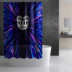 Шторка для душа Radiohead neon energy, цвет: 3D-принт — фото 2