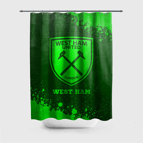 Шторка для ванной West Ham - green gradient / 3D-принт – фото 1