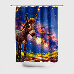 Шторка для ванной Ослик и звездное небо