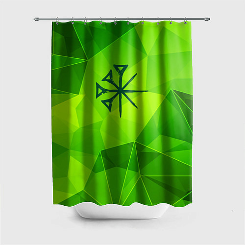 Шторка для ванной Nightwish green poly / 3D-принт – фото 1