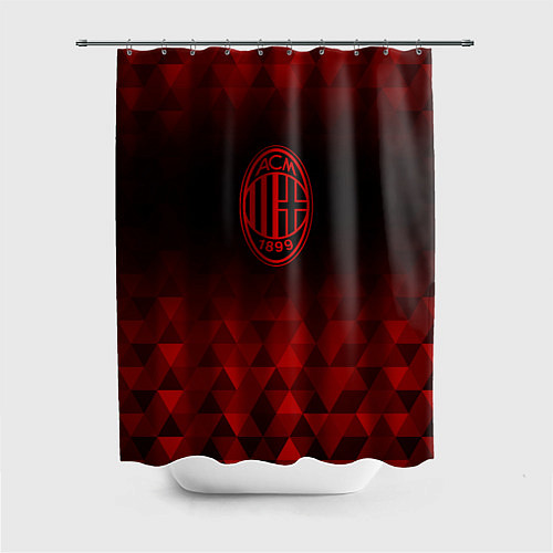 Шторка для ванной AC Milan red poly / 3D-принт – фото 1