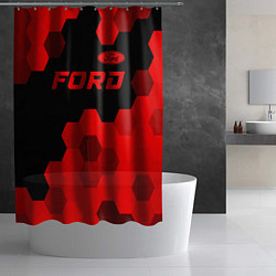 Шторка для душа Ford - red gradient посередине, цвет: 3D-принт — фото 2