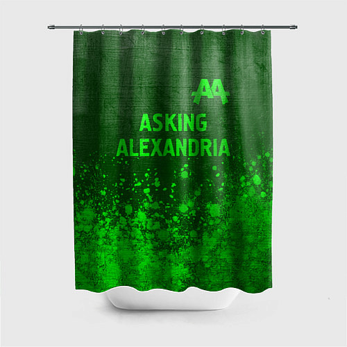 Шторка для ванной Asking Alexandria - green gradient посередине / 3D-принт – фото 1