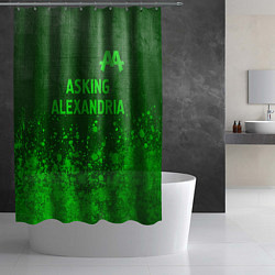 Шторка для душа Asking Alexandria - green gradient посередине, цвет: 3D-принт — фото 2