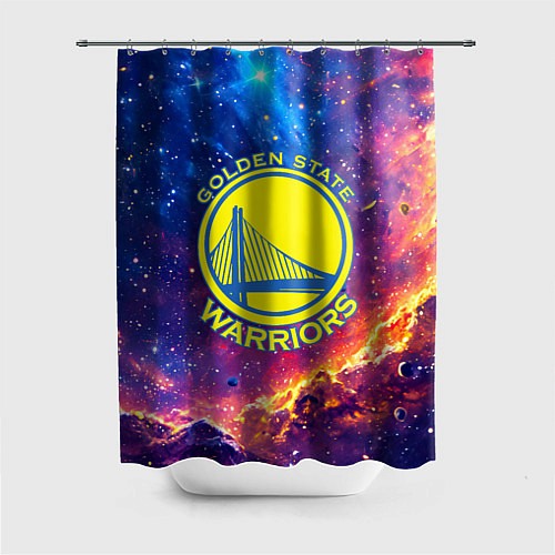 Шторка для ванной Голден Стэйт Уорриорз в космосе / 3D-принт – фото 1