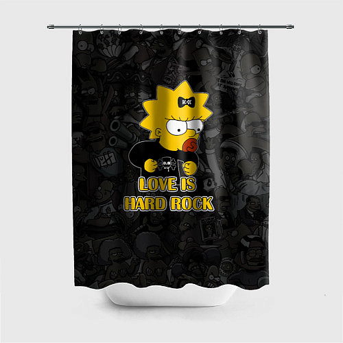 Шторка для ванной Мэгги Симпсон love is Hard rock / 3D-принт – фото 1