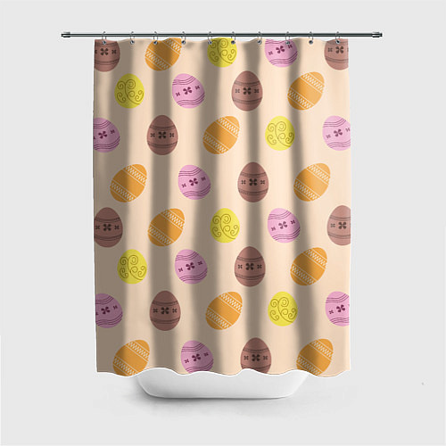Шторка для ванной Пасха цветные яйца / 3D-принт – фото 1
