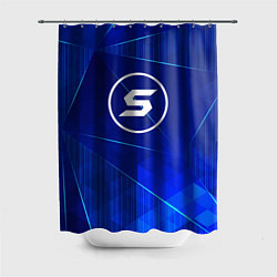 Шторка для душа Skillet blue poly, цвет: 3D-принт