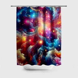 Шторка для ванной Colorfull neon space clouds - ai art fantasy