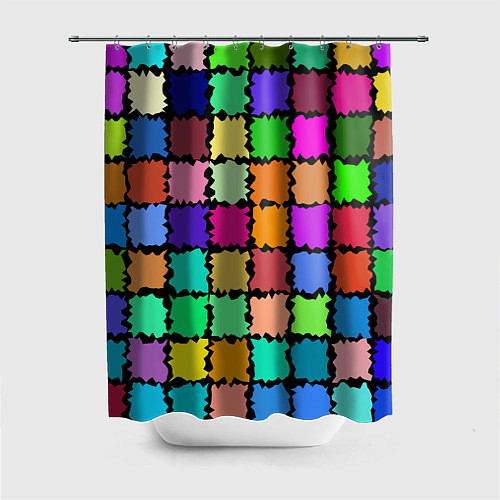 Шторка для ванной Лоскутки / 3D-принт – фото 1