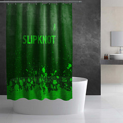 Шторка для душа Slipknot - green gradient посередине, цвет: 3D-принт — фото 2