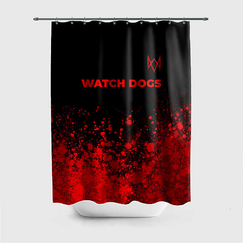 Шторка для ванной Watch Dogs - red gradient посередине / 3D-принт – фото 1